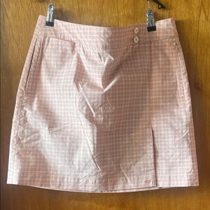Woman’s Dockers Light Pink Plaid Skort with Front Pockets 10